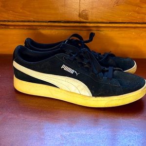 Puma Black & White Suede Sneakers